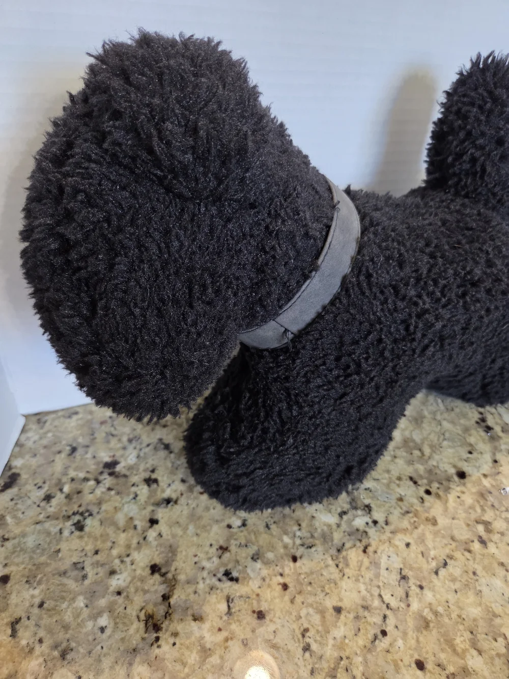 Pottery Barn Cozy Teddy Faux Fur Jolly Scottie Dog Puppy Collar Pillow Black